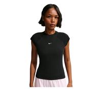 Nike - Top de Manga Corta Ajustado de Canalé Chill Knit - Sport - Mujer - Negro - XS -