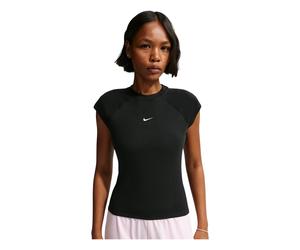 Nike - Top de Manga Corta Ajustado de Canalé Chill Knit - Sport - Mujer - Negro - XS -
