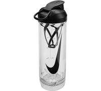 Nike TR Recharge - Coctelera de 24 oz, 709 ml, botella de proteínas, fitness, entrenamiento, color transparente, negro, negro y negro