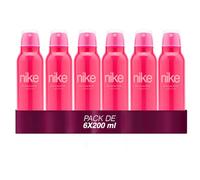 NIKE - Trendy Pink Pack de 6 x 200 ml, Desodorante Mujer Spray, Desodorante Antimanchas para Todo Tipo de Piel, 0% Sales de Aluminio, de Larga Duración, Fragancia Floral