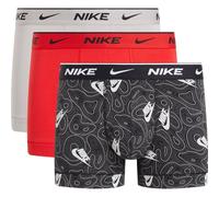 Nike Trunk 3pk Ropa Interior, Blk Nk LG PRNT/Colge Grey/Uni Red, S para Hombre