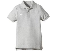 Nike TS Core Camiseta de Polo de Fútbol de Manga Corta, Niños, Gris Jaspeado/Blanco, L