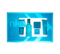 NIKE - Turquoise Vibes Colonia 100 ml + 30 ml + Gel de baño 75 ml + Aftershave 75 ml, Estuche de Regalo Hombre, Eau de Toilette Natural, Aroma Cítrico Afrutado, Fragancia Fresca y de Larga Duración