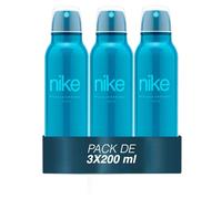 NIKE - Turquoise Vibes Pack de 3 x 200 ml, Desodorante Hombre Spray, Desodorante Antimanchas para Todo Tipo de Piel, 0% Sales de Aluminio, de Larga Duración, Fragancia Cítrica Afrutada