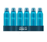 NIKE - Turquoise Vibes Pack de 6 x 200 ml, Desodorante Hombre Spray, Desodorante Antimanchas para Todo Tipo de Piel, 0% Sales de Aluminio, de Larga Duración, Fragancia Cítrica Afrutada