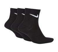 NIKE U Nk Everyday Ltwt Ankle 3pr Calcetines, black/(white), L Unisex adulto