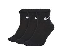 NIKE U Nk Everyday LTWT Ankle 3pr Calcetines, Black/(White), S Unisex Adulto
