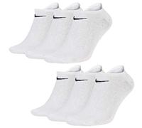 Nike U Nk Everyday Ltwt Ns 6pr-Band Socks, Unisex adulto, white/(black), L