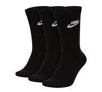 Nike U Nk Nsw Evry Essential Crew Socks, Unisex adulto, black/white, L