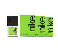 NIKE - Ultra Green Pack de 3 x 30 ml, Colonia Hombre, Formato Viaje en Spray, Perfume Hombre, Eau de Toilette Natural y Masculina. Aroma Amaderado Oriental, Fragancia Fresca, Poderosa y Duradera