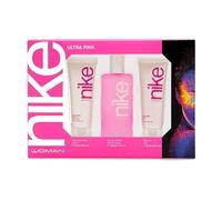 NIKE - Ultra Pink Colonia 100ml + Crema de Cuerpo 75ml + Gel de Baño 75ml, Estuche de Regalo Mujer, Eau de Toilette Natural y Femenina, Aroma Oriental Gourmand, Fragancia Fresca, Rebelde y Duradera