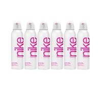NIKE - Ultra Pink Pack de 6 x 200 ml, Desodorante Mujer Spray, Desodorante Antimanchas para Todo Tipo de Piel, 0% Sales de Aluminio, de Larga Duración, Fragancia Oriental Gourmand