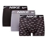 Nike Underwear Hombre Logo Print Trunks Paquete de 3 - Estampado Moderno Integral, Elástico, Ajuste cómodo, Nike Logo Print/Cool Grey/Black, XS