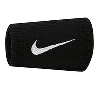 Nike Unisex - Adultos Elite Doublewide Wristbands 2 Unidades, Negro/Blanco, Talla única