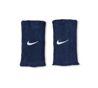 Muñequera de Fitness Nike Swoosh Classic Reversible Doublewide Wristbands 2Pk Azul Talla única