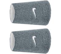 Muñequera de Fitness Nike Swoosh Classic Reversible Doublewide Wristbands 2Pk Gris Talla única