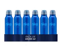 NIKE - Viral Blue Pack de 6 x 200 ml, Desodorante Hombre Spray, Desodorante Antimanchas para Todo Tipo de Piel, 0% Sales de Aluminio, de Larga Duración, Fragancia Cítrica