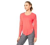 Nike W NK City Sleek Top LS Long Sleeved t-Shirt, Mujer, Ember Glow/Reflective silv, S