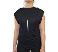 Nike W NK City Sleek Top SS Camiseta de Manga Corta, Mujer, Black/Reflective silv, L