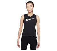 Nike W NK DF SWSH Run Tank Vest, Women's, Black/Reflective Silv, M