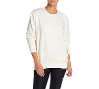 Nike W Nk Dry Get Fit FLC CRW El Gx Long Sleeved T-Shirt, Mujer, White/htr/(Black), M