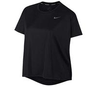Nike W NK Dry Miler Top SS Plus T-Shirt, Mujer, Negro/reflective silv, 50/52
