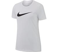 Nike W NK Dry tee Dfc Crew Camiseta de Manga Corta, Mujer, White/htr/Black, M
