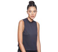 Nike W NK Dry Top SS Crop Burnout Camiseta de Manga Corta, Mujer, Oil Grey/Black, M