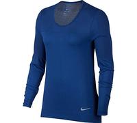 Nike W NK Infinite Top LS Camiseta de Manga Larga, Mujer, Indigo Force/Reflective silv, XS