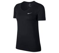 Nike W Nk Infinite Top SS T-Shirt, Mujer, Black/(Reflective silv), S
