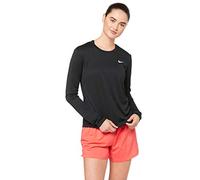 Nike W NK Miler Top LS Long Sleeved t-Shirt, Mujer, Black/Reflective Silv, S