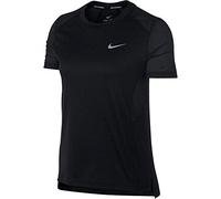 Nike W Nk Miler Top SS Camiseta, Mujer, Negro, XL
