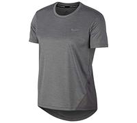 Nike W Nk Miler Top SS T-Shirt, Mujer, Gunsmoke/htr/(Reflective silv), XL