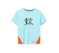 Nike W Nk Miler Top SS TKO Camiseta de Manga Corta, Mujer, Light Aqua/Team Orange, S