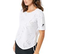 NIKE W Nk SS Top Air T-Shirt, Donna, White/(Black), M