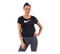 Nike W Nk Swoosh Run Top SS T-Shirt, Mujer, Black/White, XS