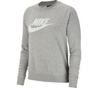 Nike W NSW Essntl Crew FLC Hbr Camiseta de Manga Larga, Mujer, dk Grey Heather/White, M