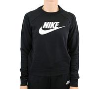 Nike W NSW Essntl Crew FLC Hbr Long Sleeved t-Shirt, Mujer, Black/White, S