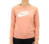 Nike W NSW Essntl Crew FLC Hbr Long Sleeved T-Shirt, Mujer, Pink Quartz/White, L