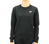 Nike W NSW Essntl Crew FLC Long Sleeved T-Shirt, Mujer, Black/(White), S
