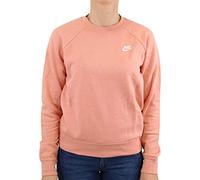 Nike W NSW Essntl Crew FLC Long Sleeved T-Shirt, Mujer, Pink Quartz/White, XL