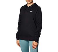 Nike W NSW Essntl Hoodie Po FLC Sudadera, Mujer, Black/White, L