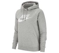 Nike W NSW Essntl Hoodie Po Hbr Sudadera, Mujer, dk Grey Heather/White, 2XL