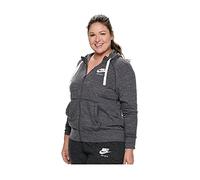 Nike W NSW Gym VNTG Hoodie FZ Plus Sweatshirt, Mujer, Anthracite/Sail, 1X