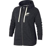 Nike W NSW Gym VNTG Hoodie FZ Plus Sweatshirt, Mujer, Black/Sail, 1X