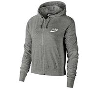 Nike W NSW Gym VNTG Hoodie FZ Sudadera, Mujer, dk Grey Heather/(Sail), XL