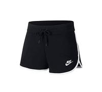 Nike W NSW HRTG Short FLC Pantalones Cortos de Deporte, Mujer, Black/White/White, L