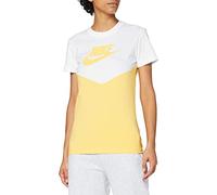 Nike W NSW Hrtg Top SS Short Sleeve Top, Mujer, White/Topaz Gold/Topaz Gold, M