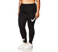 NIKE W Nsw Legasee Lggng Swoosh, Pantalones de Deporte Mujer, Negro/Blanco, M
