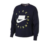 Nike W NSW NSW Crew FLC FT BF Long Sleeved t-Shirt, Mujer, Obsidian, M